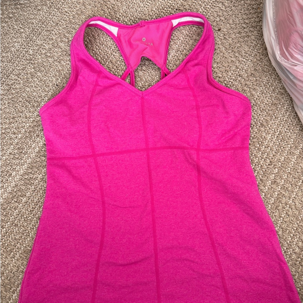Athleta Fuchsia Mesh Racerback Top